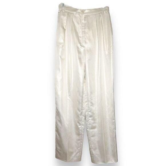 Ungaro Champagne Sparkle High Waisted 80s Vintage Pants Italian Vintage Size 10 - Picture 1 of 9